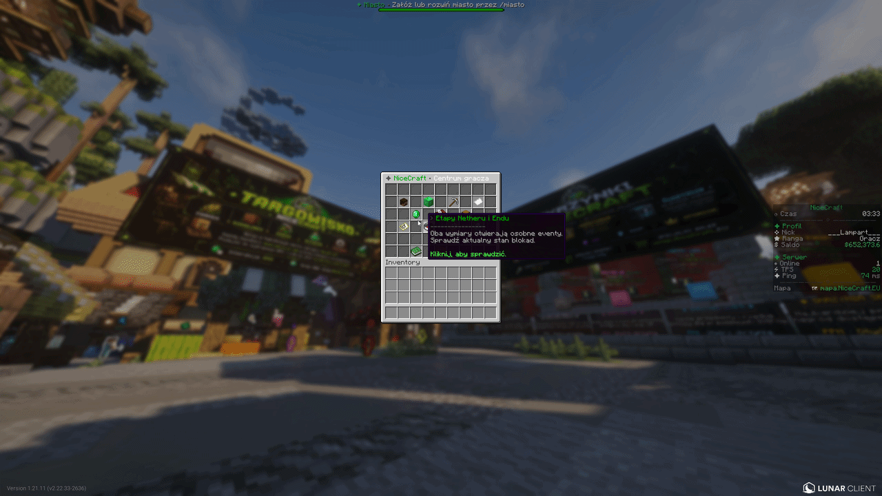 Miejsce na screenshot interfejsu i systemów NiceCraft